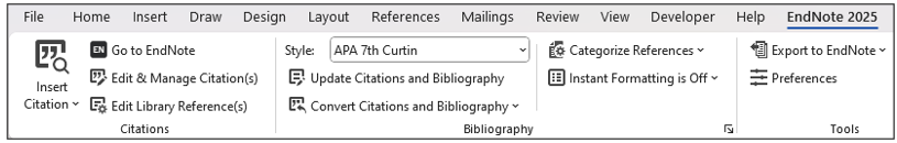 Cite While You Write toolbar in Microsoft Word