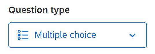 The title option question type above a drop down menu with the multiple choice option on show.