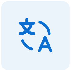 A small icon of the letter A and a language character.