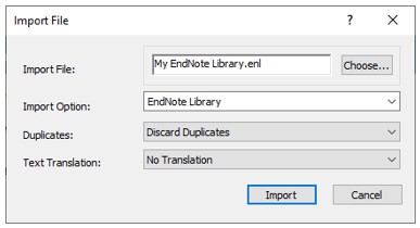 EndNote 20 Import File box